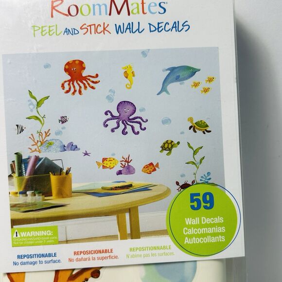 RoomMates Peel and Stick Ocean Sea Life Wall Decals 59 Repositionable NEW - Picture 2 of 6